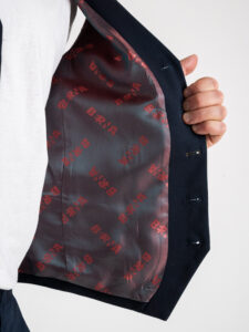 BERNA Gilet in tessuto tecnico con bottone in fantasia 223081 Blu (3)