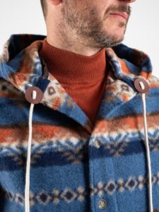 BL11 Giacchetta in fantasia peruviana con cappuccio FLA Blu (11)