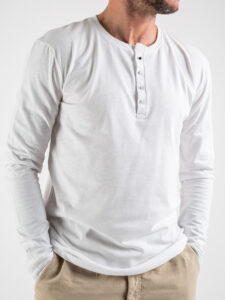 BL11 T-shirt serafino manica lunga in cotone BL23 Bianca (6)
