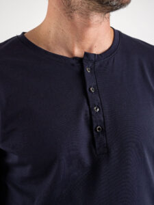 BL11 T-shirt serafino manica lunga in cotone BL23 Blu (4)