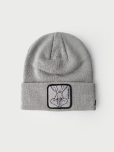 CAPSLAB Cuffia con patch grigia stampa looney tunes BUGS BUNNY grigia
