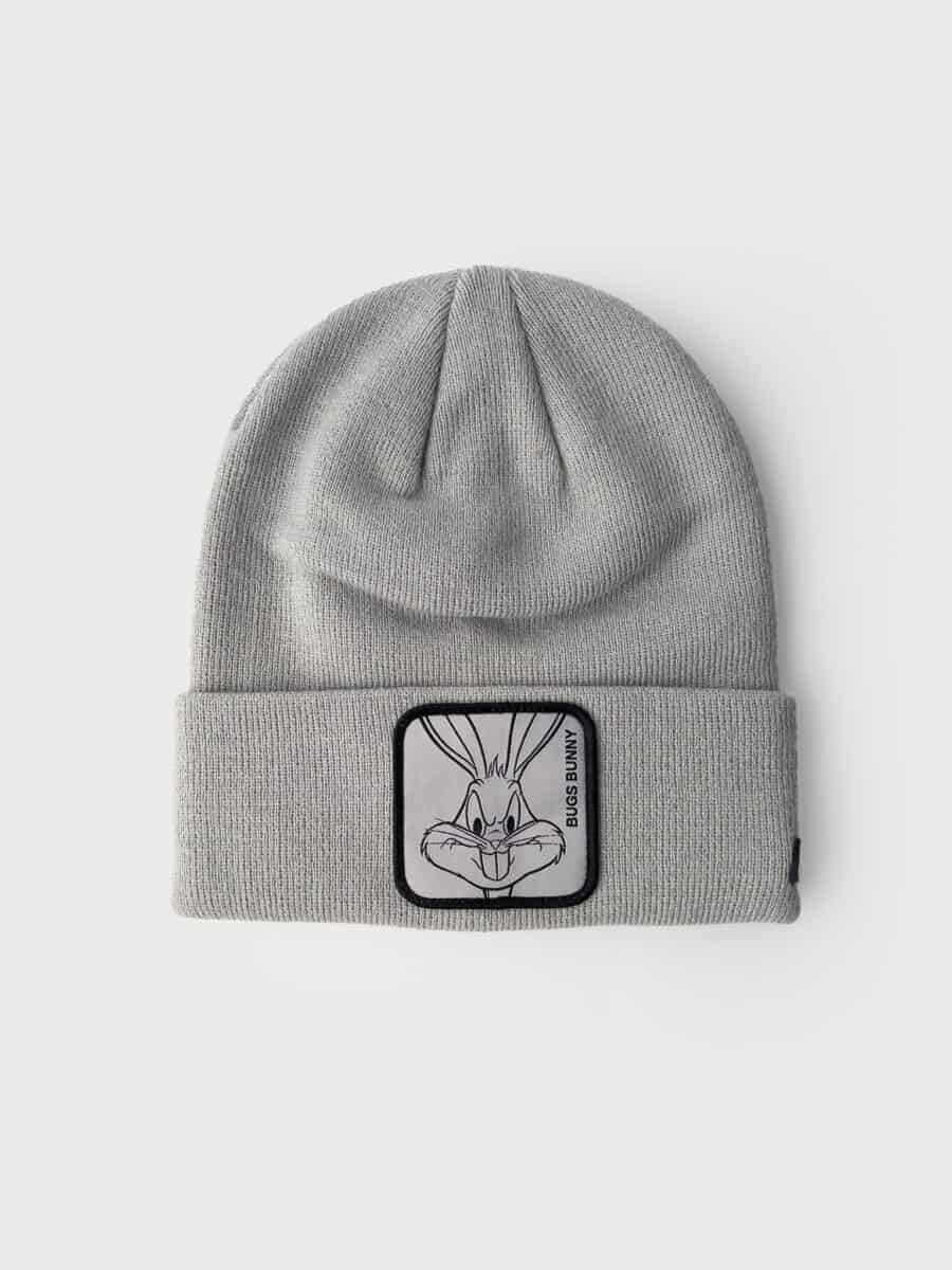 CAPSLAB Cuffia con patch grigia stampa looney tunes BUGS BUNNY grigia