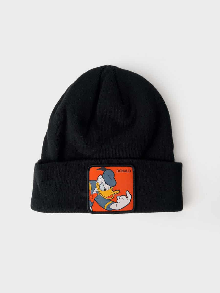 CAPSLAB Cuffia con patch rossa stampa looney tunes DONALD Nero