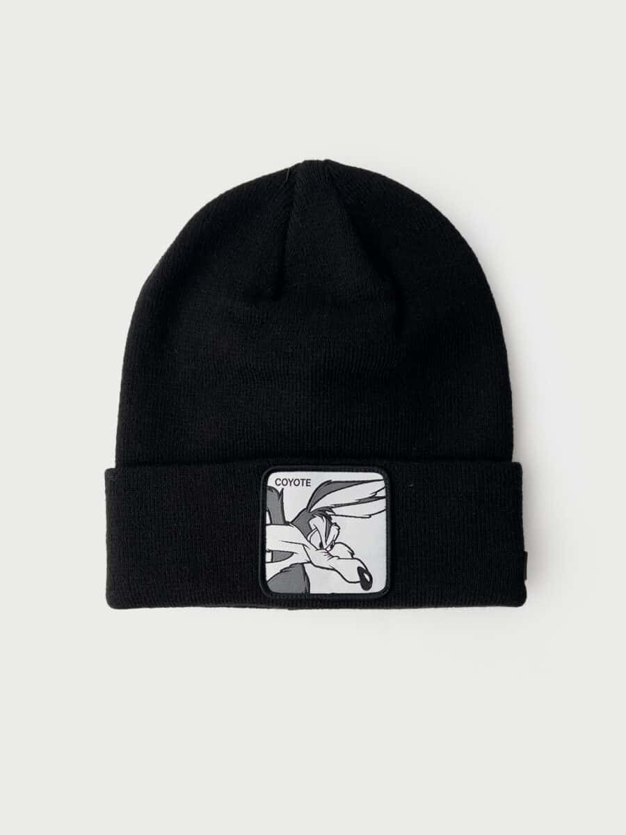 CAPSLAB Cuffia con patch stampa looney tunes WILLY COYOTE nero