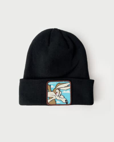 CAPSLAB Cuffia grigia con patch azzurra stampa looney tunes COYOTE Nero Nuovi Arrivi