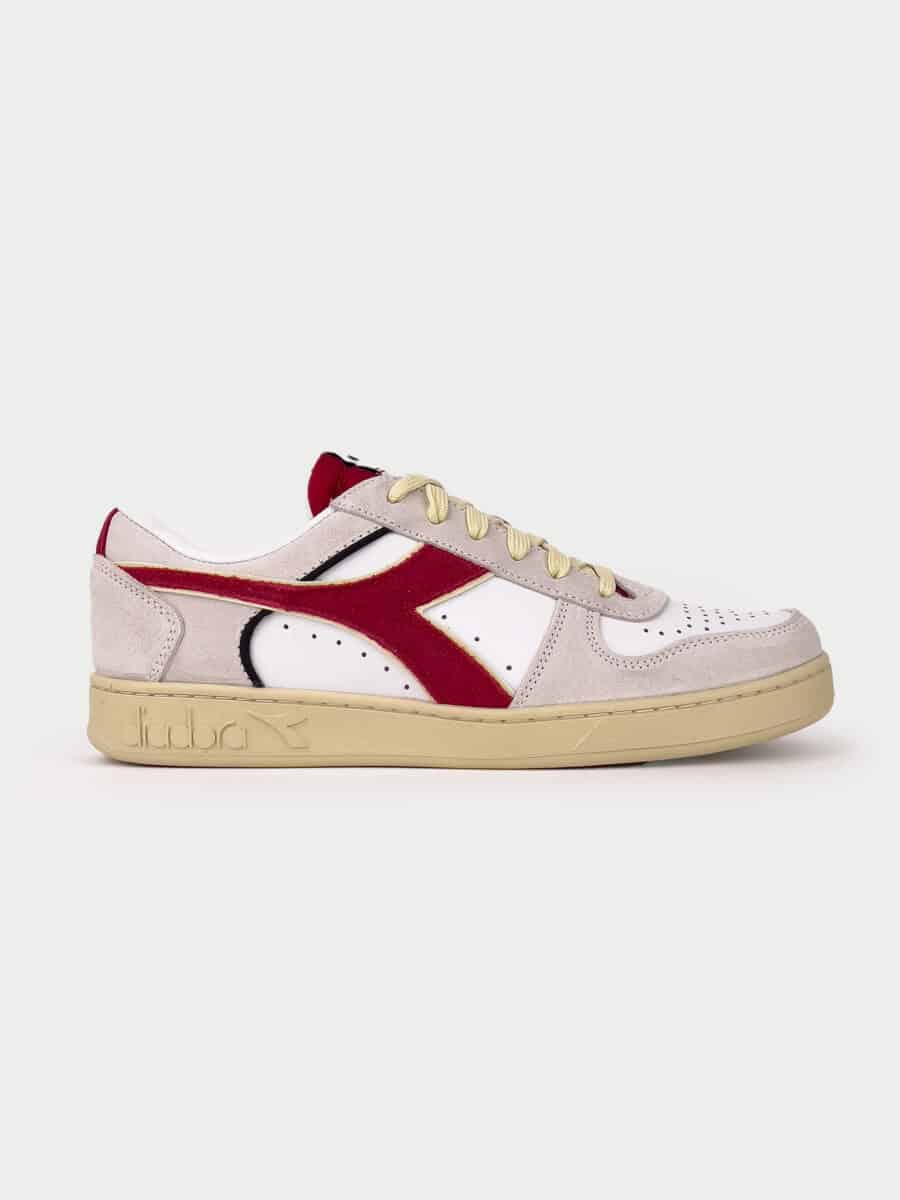 DIADORA Magic Basket Low Suede Leather White/Chili Peppers