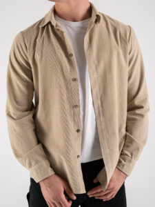 ESTASI Camicia in velluto a costine fini LIVIGNO Beige (3)