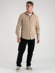 ESTASI Camicia in velluto a costine fini LIVIGNO Beige (5)