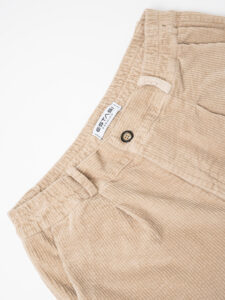 ESTASI Pantalone in velluto a costine con pinces ZIDANE Beige (7)