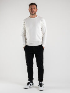 ESTASI Pantalone in velluto a costine con pinces ZIDANE Nero (5)