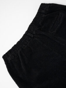 ESTASI Pantalone in velluto a costine con pinces ZIDANE Nero (8)