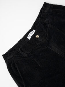 ESTASI Pantalone in velluto a costine con pinces ZIDANE Nero (9)