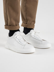 ESTASI Sneakers basica in pelle Made In Italy ALBERTO Bianca1