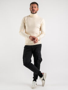 GIANNI LUPO Dolcevita tinta unita morbido in poliviscosa Beige (1)