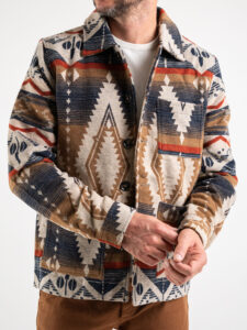 GIANNI LUPO Giubbino in misto lana fantasia azteca GL5066 Beige (3)