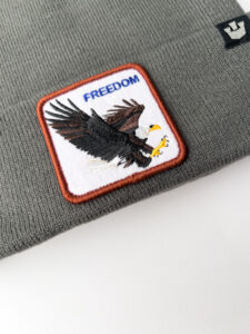 GOORIN BROS Cuffia con patch stampa aquila FREEDOM Grigia2
