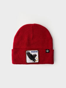 GOORIN BROS Cuffia con patch stampa aquila FREEDOM Rossa (2)