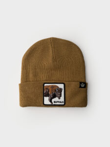 GOORIN BROS Cuffia con patch stampa bufalo BUFFALO Cammello (2)
