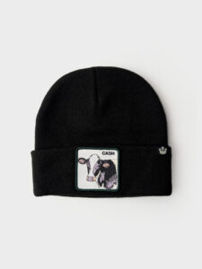 GOORIN BROS Cuffia con patch stampa mucca CASH Nera (2)