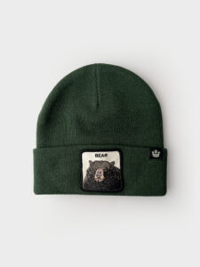 GOORIN BROS Cuffia con patch stampa orso BEAR Verde (2)