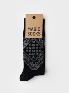 MAGIC SOCKS Calze in spugna unisex tg. unica stampa BANDANA Nere