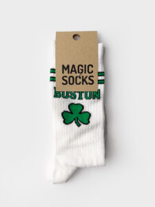 MAGIC SOCKS Calze in spugna unisex tg. unica stampa BOSTON 33 Bianche