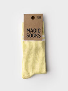 MAGIC SOCKS Calze in spugna unisex tg. unica stampa COLOR Gialle
