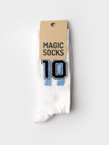 MAGIC SOCKS Calze in spugna unisex tg. unica stampa DIECI Bianche
