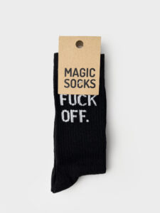 MAGIC SOCKS Calze in spugna unisex tg. unica stampa FK OFF Nere