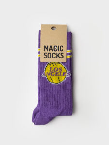 MAGIC SOCKS Calze in spugna unisex tg. unica stampa LOS ANGELES 24 Viola