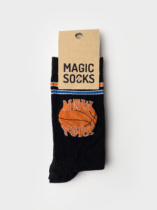 MAGIC SOCKS Calze in spugna unisex tg. unica stampa NEW YORK 33 Nere
