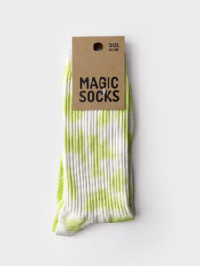 MAGIC SOCKS Calze in spugna unisex tg. unica stampa TIE DYE Verdi