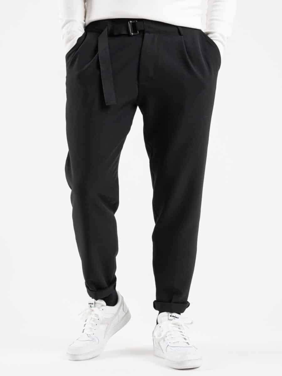 MOD Pantalone basico morbido in poliviscosa con cintura GP/2031 Nero