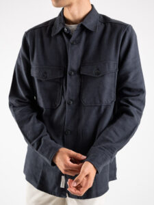 ONLY&SONS Camicia in flanella tinta unita con tasche MILO 22020603 Dark Navy (11)