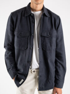 ONLY&SONS Camicia in flanella tinta unita con tasche MILO 22020603 Dark Navy (12)