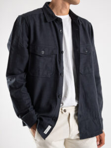ONLY&SONS Camicia in flanella tinta unita con tasche MILO 22020603 Dark Navy (13)