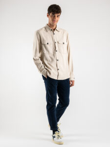 ONLY&SONS Camicia in flanella tinta unita con tasche MILO 22020603 Pelican (3)