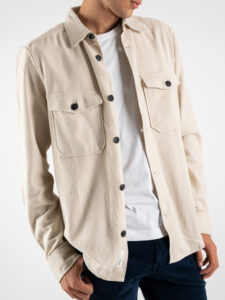 ONLY&SONS Camicia in flanella tinta unita con tasche MILO 22020603 Pelican (6)