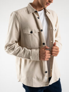 ONLY&SONS Camicia in flanella tinta unita con tasche MILO 22020603 Pelican (7)