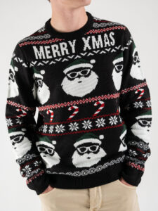 ONLY&SONS Maglione girocollo fantasia Natalizia XMAS SANTA 22023994 Black (1)