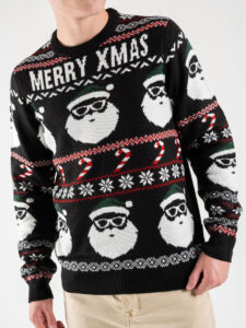 ONLY&SONS Maglione girocollo fantasia Natalizia XMAS SANTA 22023994 Black (2)