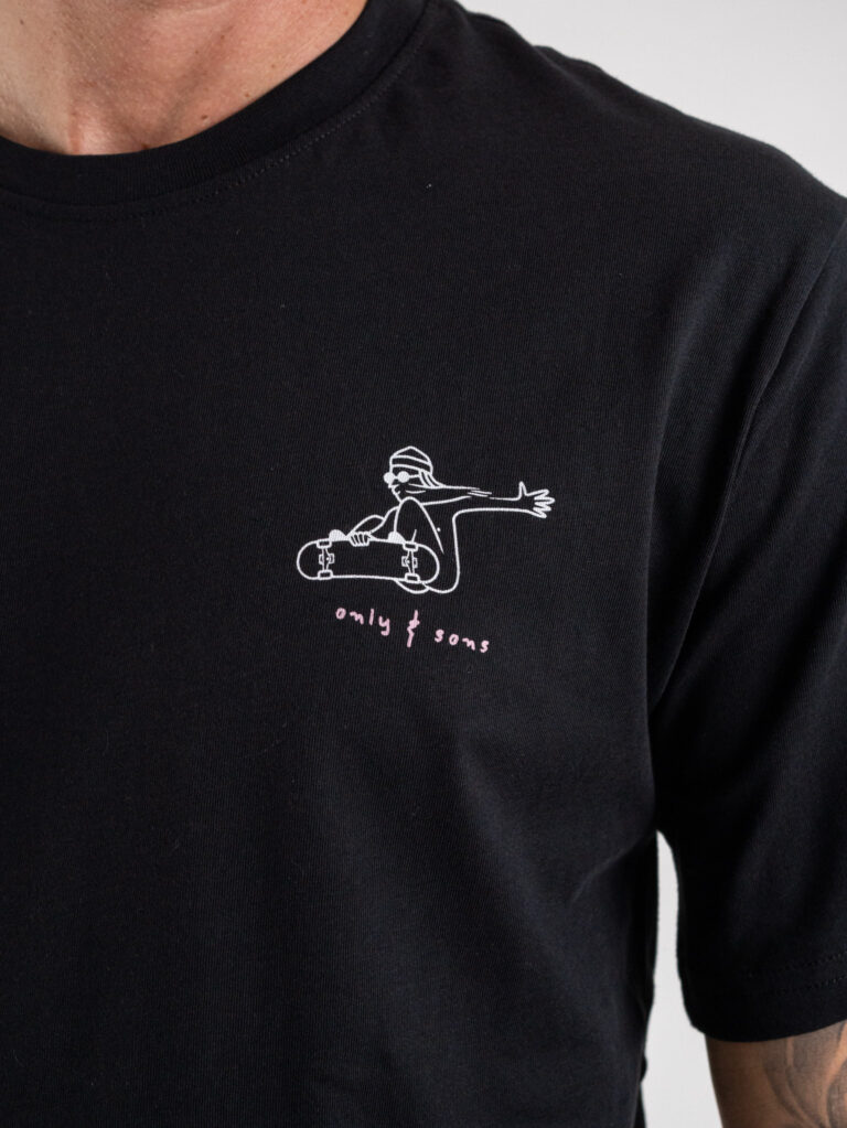 ONLY&SONS T-shirt in cotone con stampa skater fronte/retro SMITH 22024277 Black - immagine 4