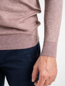 OVER-D Maglione girocollo basico M05 Bordeaux (6)
