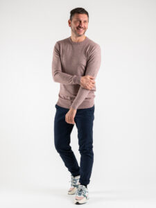 OVER-D Maglione girocollo basico M05 Bordeaux (8)
