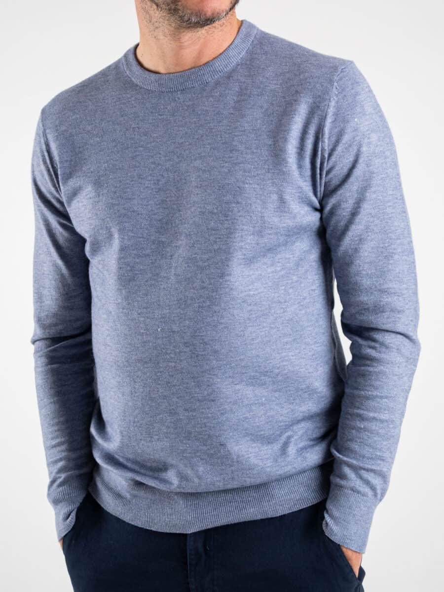 OVER-D Maglione girocollo basico M05 Denim