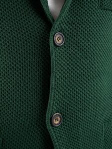 V2 Giacca in maglia misto lana merino con pochette GULPOPE Verde (9)