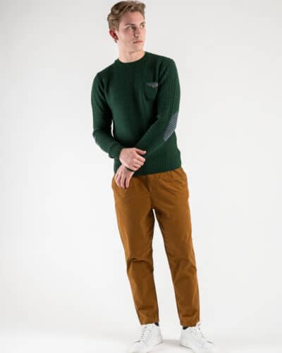AKIRO Maglione girocollo lavorato con taschino AKW260 Verde 1 AKIRO' AKIRO’ Maglione girocollo lavorato con taschino AKW260 Verde