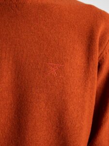 BERNA Maglione girocollo LAMBSWOOL logo tinta 223002 Coccio (3)