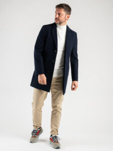 BL11 Cappotto basico con scollo a V e taschino BL2211 Blu Navy1