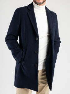 BL11 Cappotto basico con scollo a V e taschino BL2211 Blu Navy2